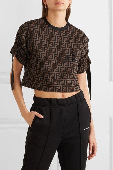 crop t shirt fendi|fendi lace tops.